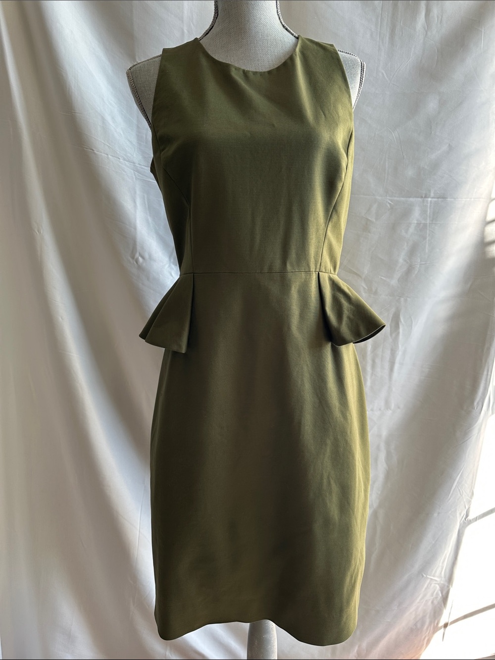 Kate Spade Havana Peplum Sheath Dress in Olive